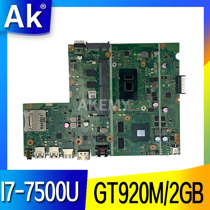 AK X541UJ MB._ 4G/I7 7500U/AS GT920M/2GB Материнская плата для For Asus Ноутбука X541U X541UVK A541U 100%