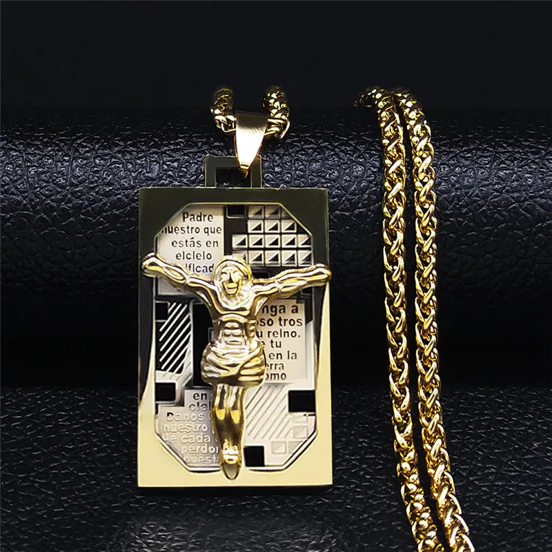 Двухслойная Подвеска из нержавеющей стали в стиле хип-хоп библея Иисус для