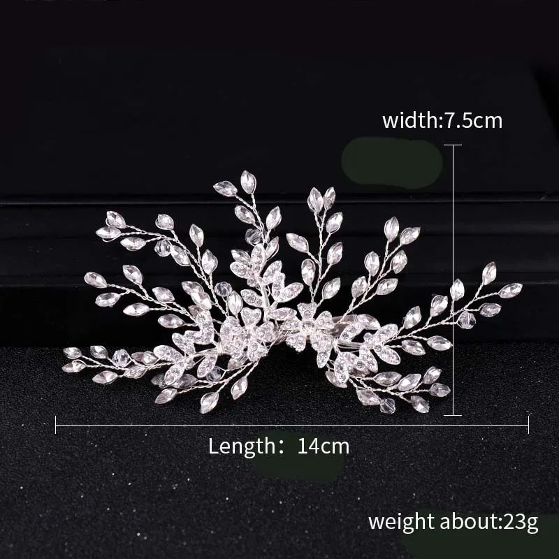 Милые романтические белый цветок со стразами листья заколки для волос невесты