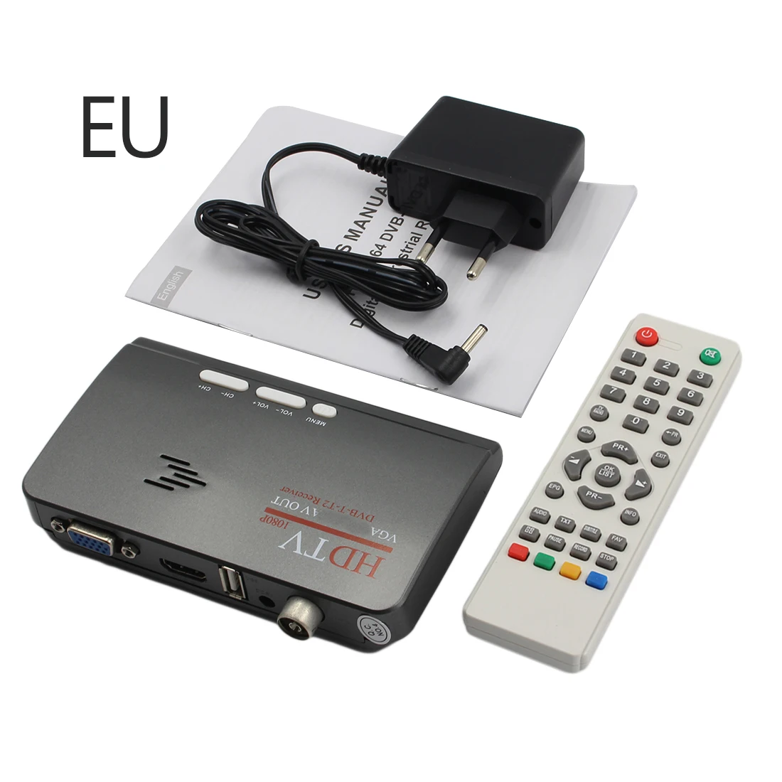 Новый ТВ приставка телеприставка ПК приемник тюнер Внешний LCD CRT VGA HD 1080P динамик