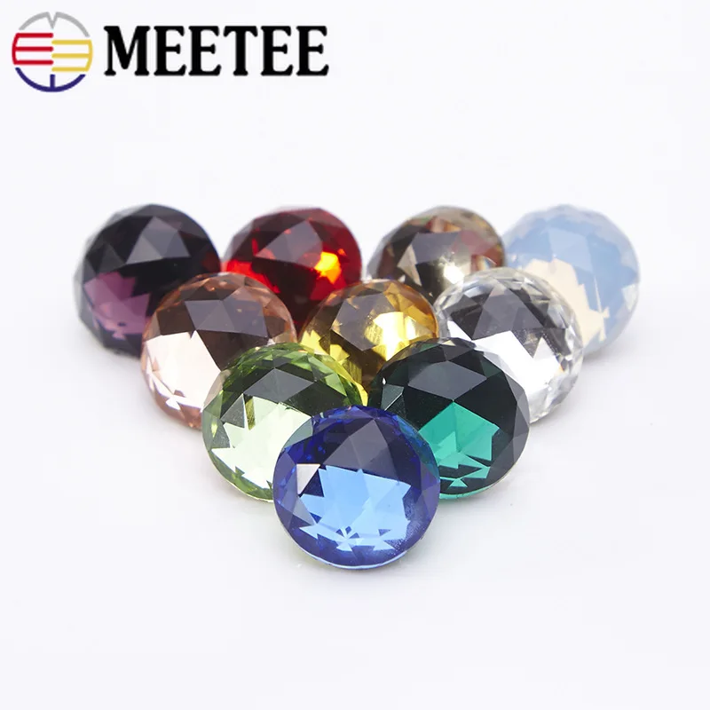 

Meetee 10/20pcs 12mm Crystal Button Shirt Diamond Metal Shank Buttons Rhinestone Decoration Buckle DIY Garment Sewing Accessory