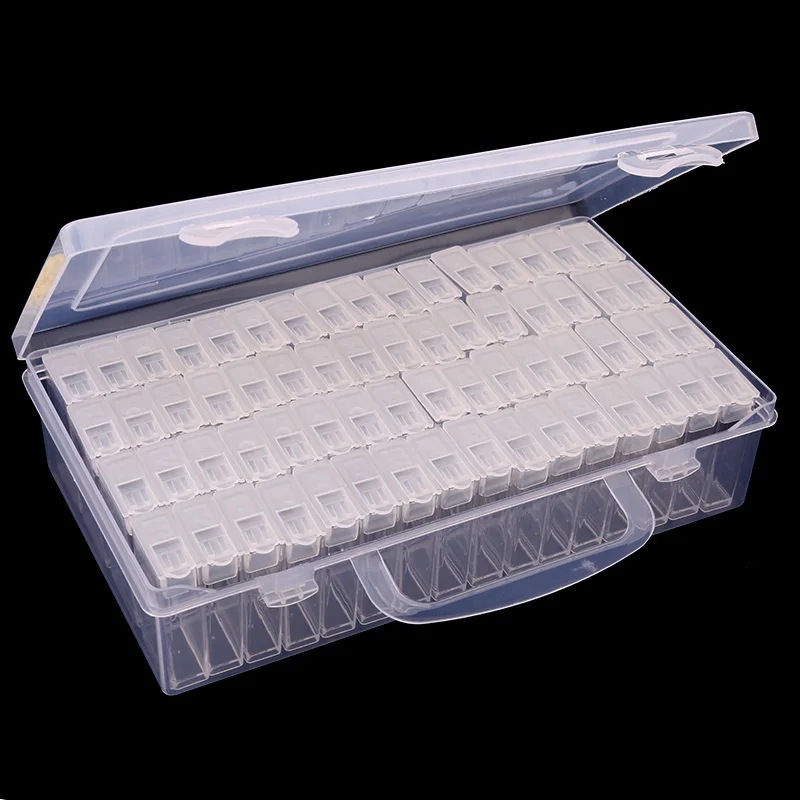 

64/28 Grids mysterious Diamond Painting Accessories Storage Box 5d Diamond Painting Drill Storage Box Transparent Container