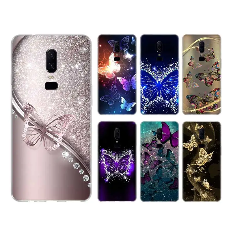 

Diamond butterfly Soft TPU Full Protection Luxury Bumper Case For OnePlus 9 Pro OnePlus 9R OnePlus9 Cover