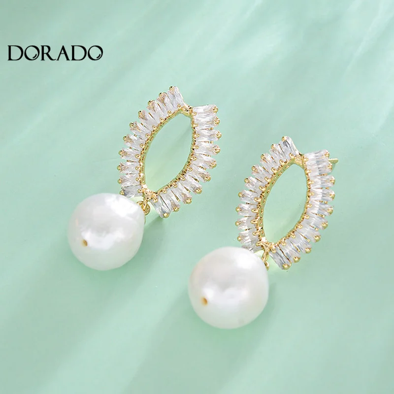 

Dorado New Personality Fashion Natural Pearl Drop Dangle Earrings For Women Classic Bohemia Jewelry Christmas Party Gift 2021