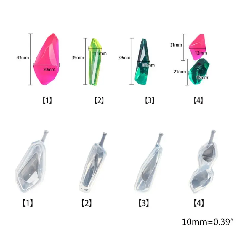 

DIY Crystal Pendulum Mold Set Silicone Resin Pendant Jewelry Casting Mould Craft XXFD