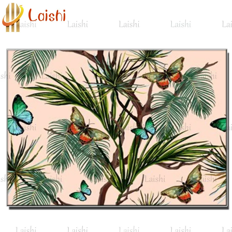 

5D алмазная живопись, ветки деревьев и бабочки, полное сверление, квадратная вышивка крестиком, алмазная вышивка Стразы художественное ремесло