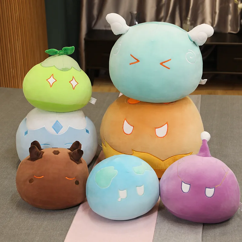 

New Genshin Impact Slime Plush Toys Kawaii Anime Stuffed Plush Dolls Cute Cartoon Pillow Cushion Kids Toys Children Gifts