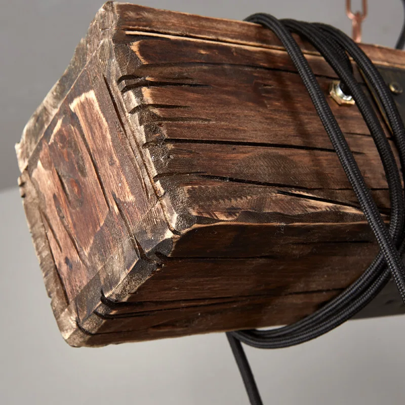 

Antique Industrial Retro Wood E27 Ceiling Light Creative LOFT Bar suspension luminaire Vintage living room lights lustre