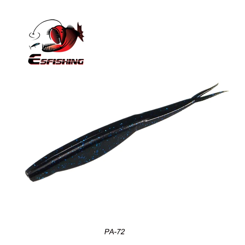 Esfishing гольян приманка супер Fluke 120 мм 6 шт. рыболовные приманки мягкие приманки Leurre souple Карп Рыбалка на щуку Черный Гольян - Цвет: PA72