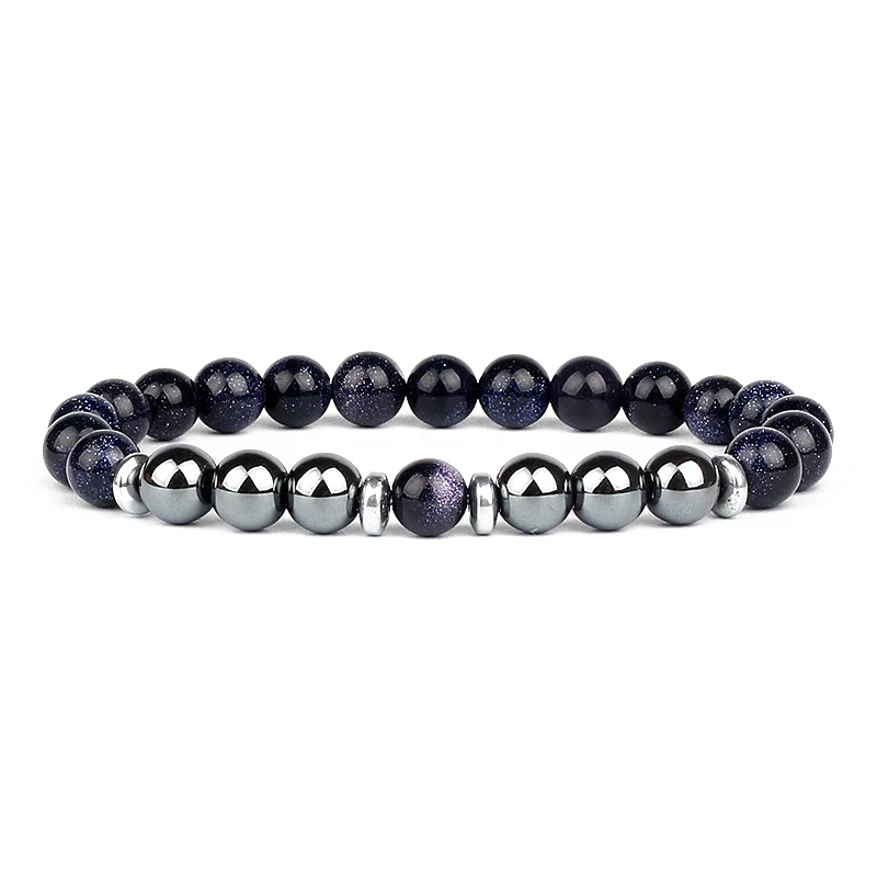 

Fashion Blue Sandstone Tiger Eye Bracelets Women Energy Hematite Triple Protection Magnetic Bracelets Women Health Care Jewelry