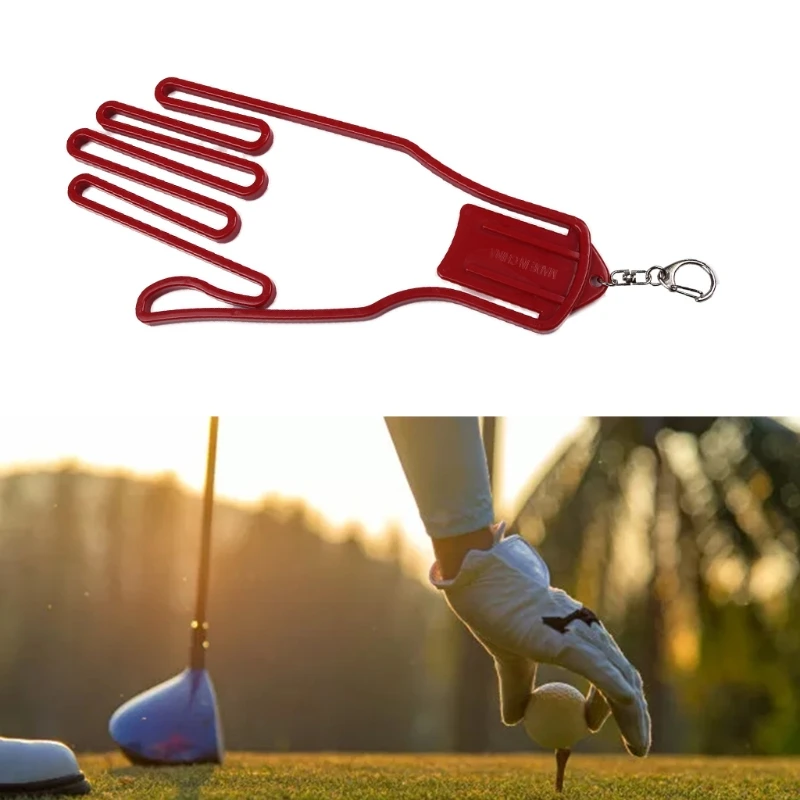 

Plastic Golf Glove Holder with Key Chain Golfer Tool Keeper Rack Dryer Hanger Stretcher Accessory H053