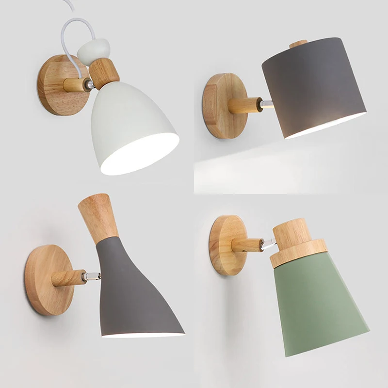 

Modern Macaron Colorful bedroom bedside reading LED wall lamp Practical 360° adjustable Indoor study decorative wall light a бра