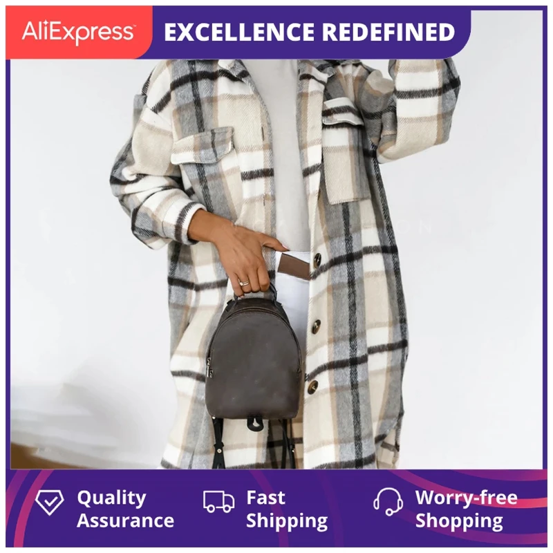 

Женская зимняя куртка в клетку, повседневное длинное пальто большого размера с отложным воротником, женское толстое теплое пальто из смеша...