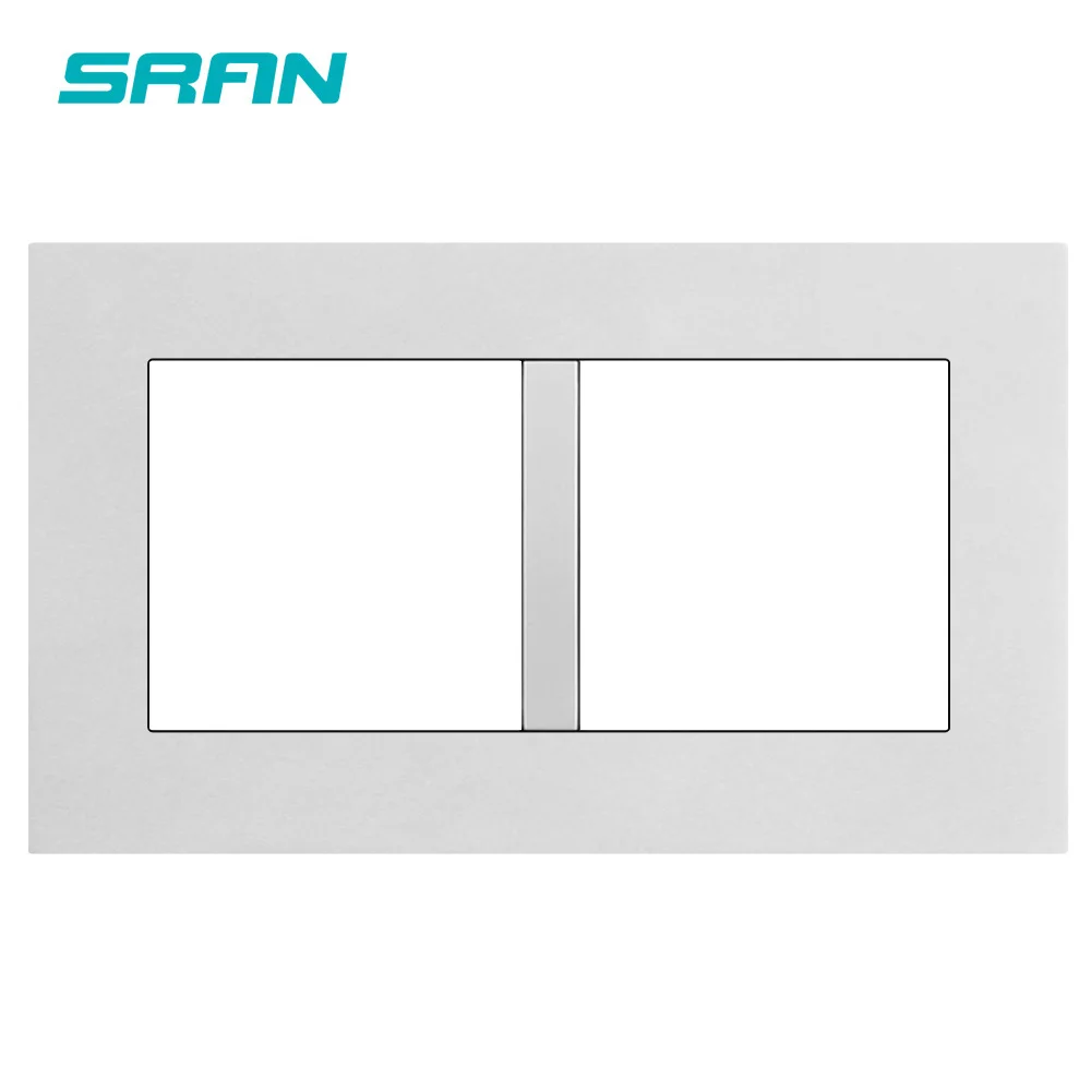 SRAN Blank panel with Installing iron plate 146mm*86mm white/black/gold PC dual frame switch socket | Обустройство дома