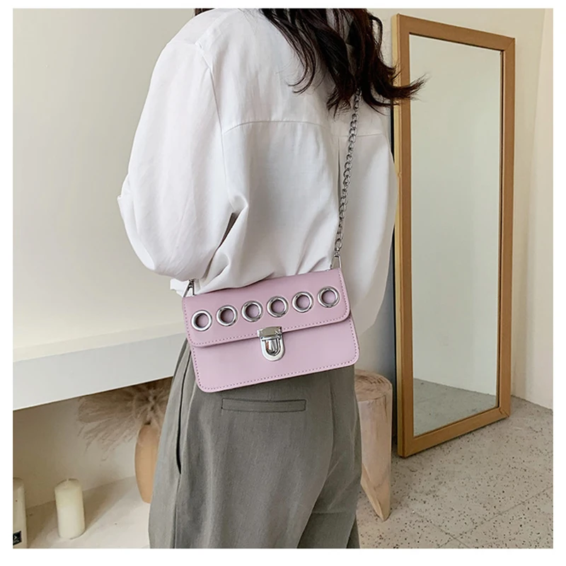 Модные женские сумки с цепочкой новые металлические украшения колец