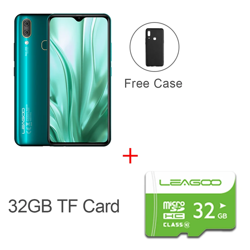 LEAGOO S11 Android 9,0 4G смартфон 6," дисплей капли воды 4 Гб 64 Гб 3300 мАч Helio P22 13MP двойная камера отпечатков пальцев Смартфон - Цвет: S11GREEN N 32GB CARD