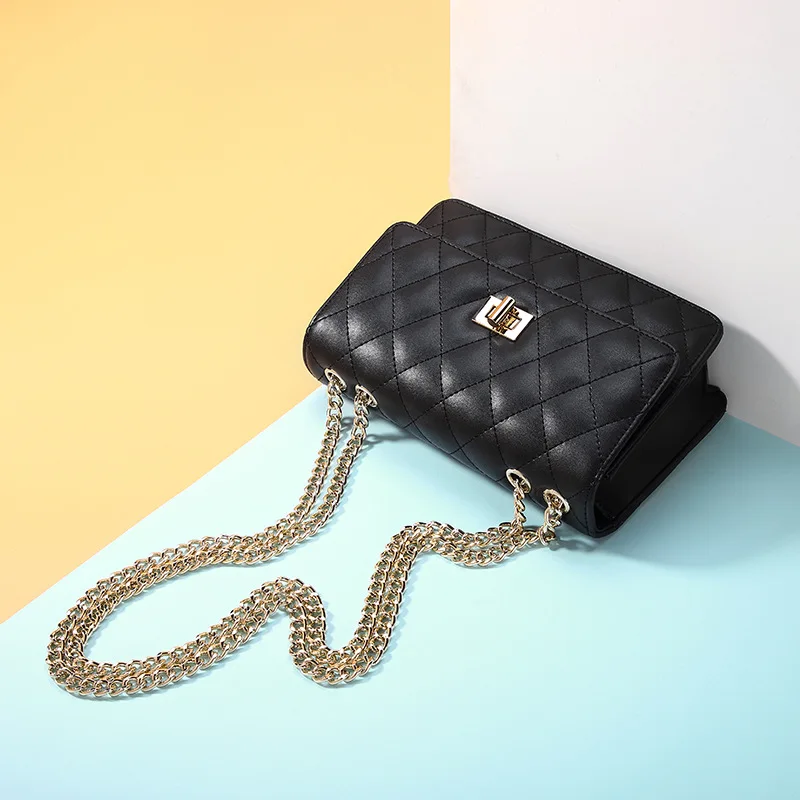 

Women Bag New Brand Design Vintage Fashion Chain Small Flap Shoulder Bag Crossbody Bag Hasp Ladies Bag