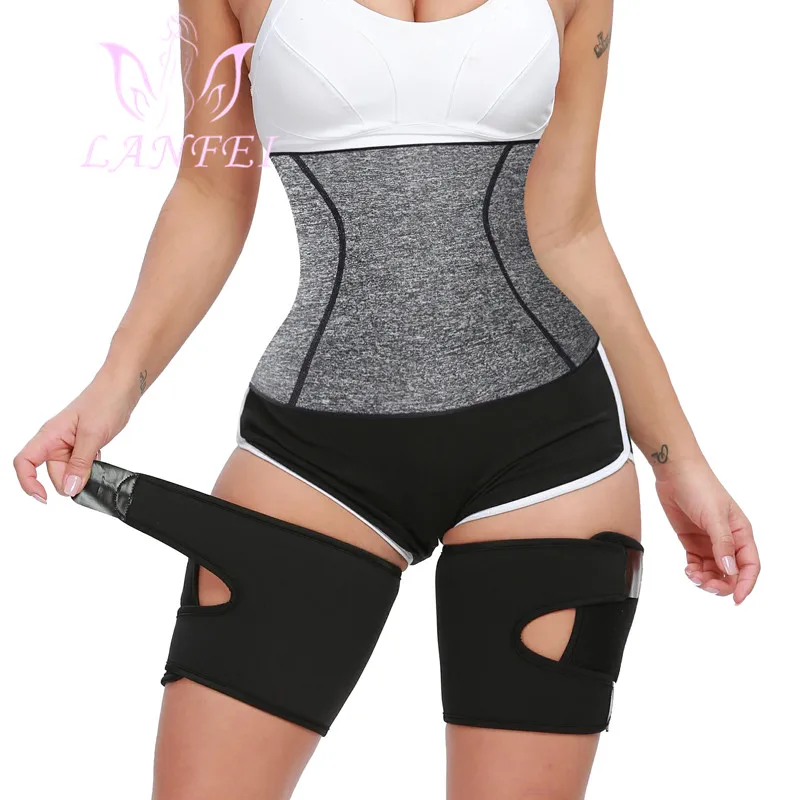 

LANFEI Women Waist Trainer Leg Trimmer Belt Slimming Body Shaper Sweat Corset Weight Loss Neoprene Tight Gym Workout Band Strap