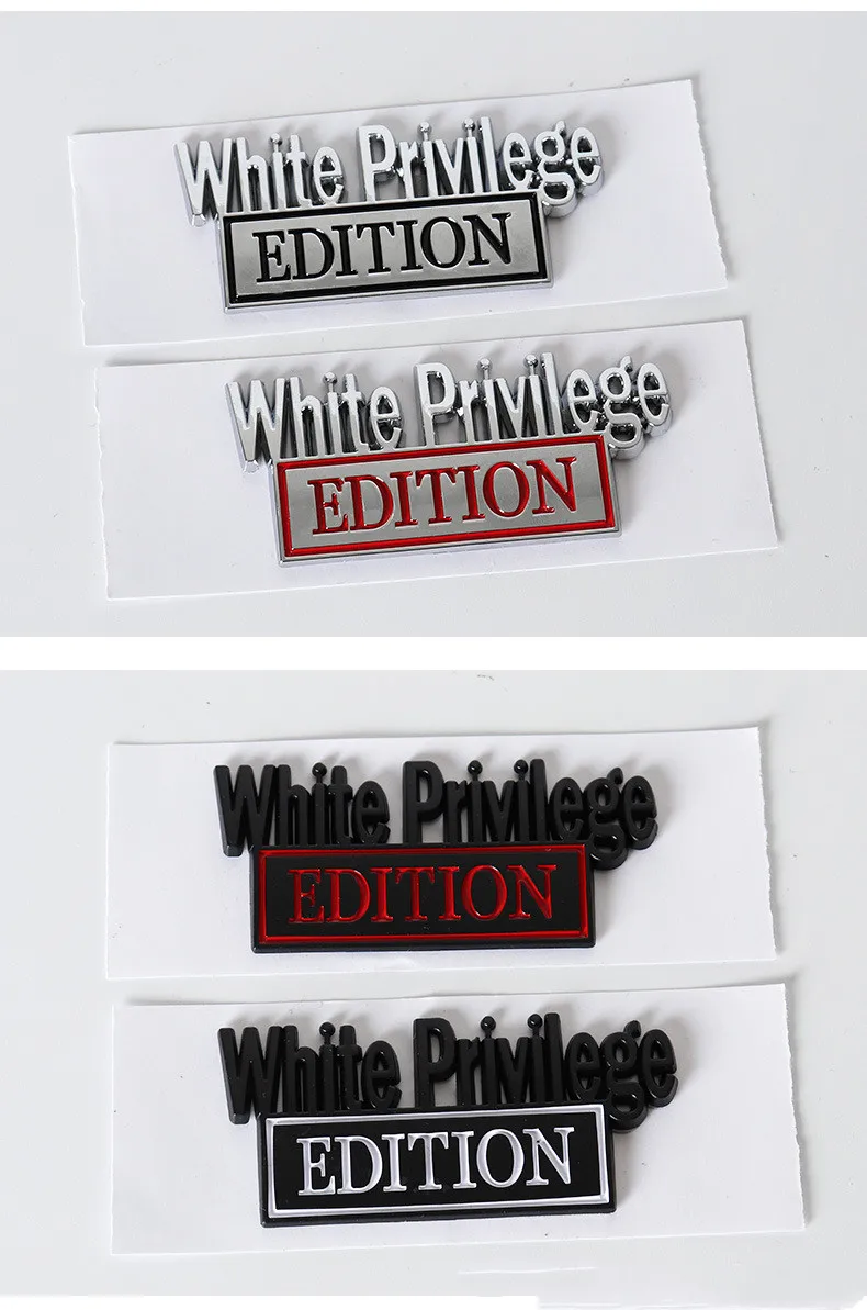 1X 3D ABS белая наклейка на заднюю часть грузовика привилегии для VW Golf 4 Ford Focus 3 Toyota Auris