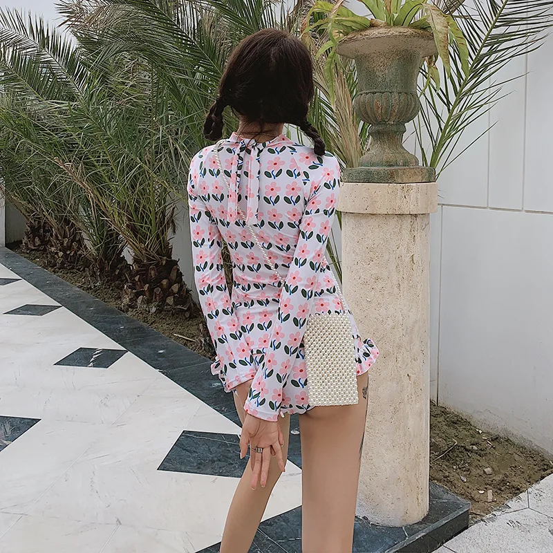 Женский костюм для серфинга корейский купальник Длинные Топы одежда плавания с