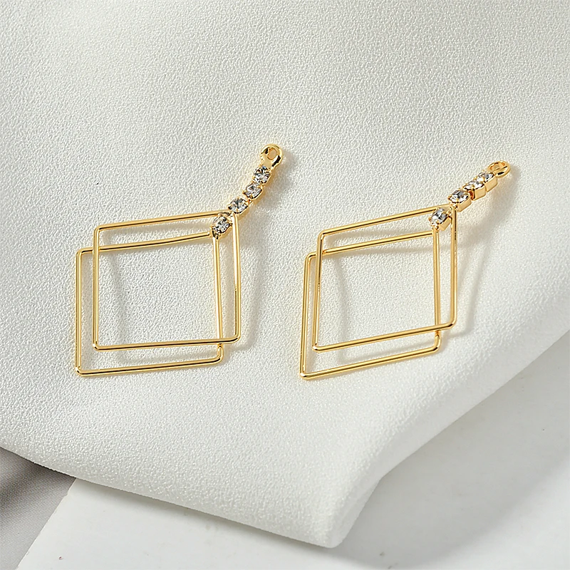 Медное покрытие из настоящего золота 18 карат простые геометрические круглые