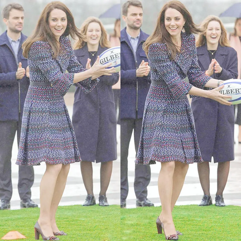 Новые женские kate пальто принцессы с модным отложным воротником Длинные рукава