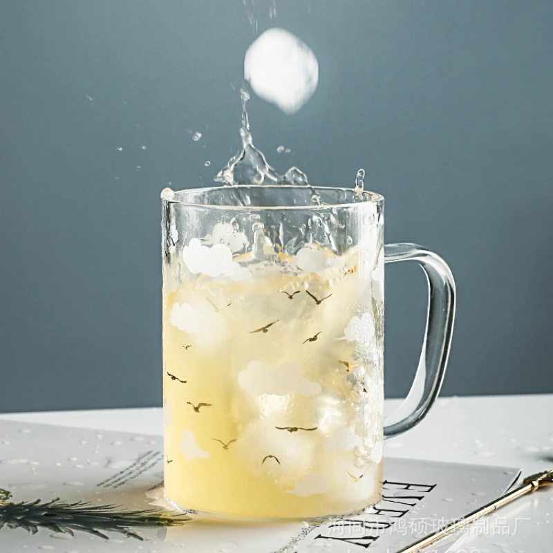 400 мл Современная Минималистичная чайная кружка Новая печатная стеклянная