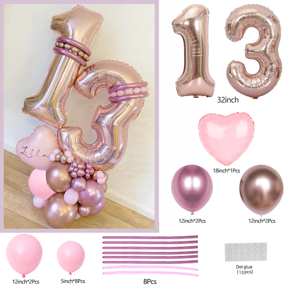 26/34 шт. розовое золото набор праздничных воздушных шаров &quot32 дюймов воздушные