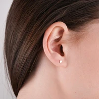 stainless steel stud female korean fashion simple round earrings temperament smooth geometric earrings 316l accessories jewelry
