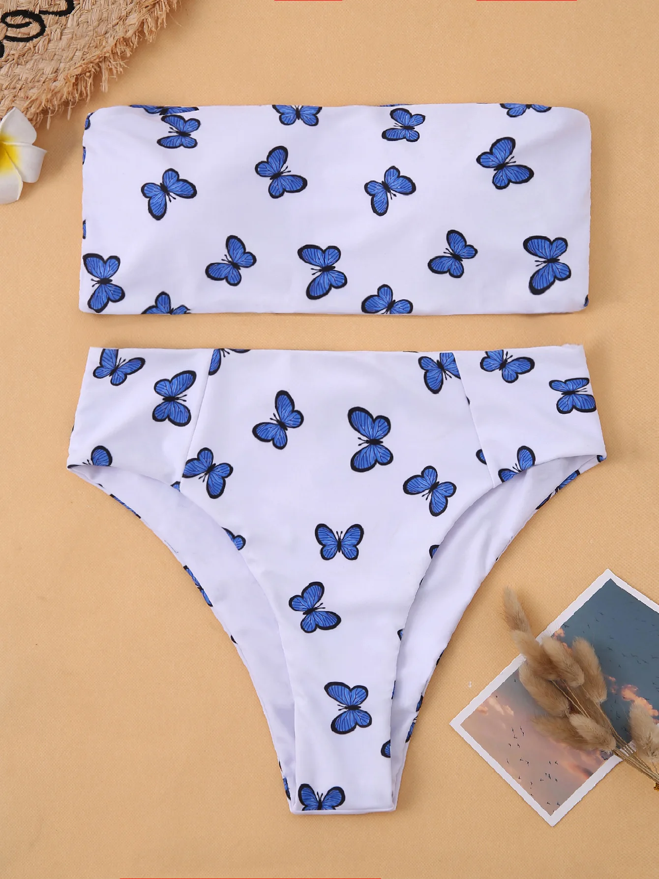 

Foreign Trade Original Garment Europe and America 2020 Foreign Trade AliExpress Hot Selling Sexy Butterfly Printed Bikini Lace-u