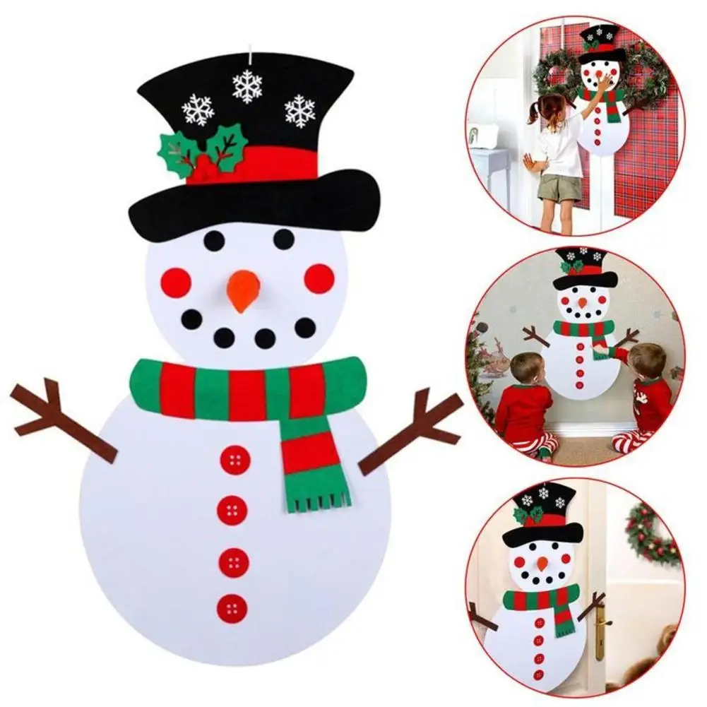 

Войлочная Рождественская елка «сделай сам», детские игрушки для детей, поделки для детского сада, снеговик, развивающие игрушки, украшение, ...