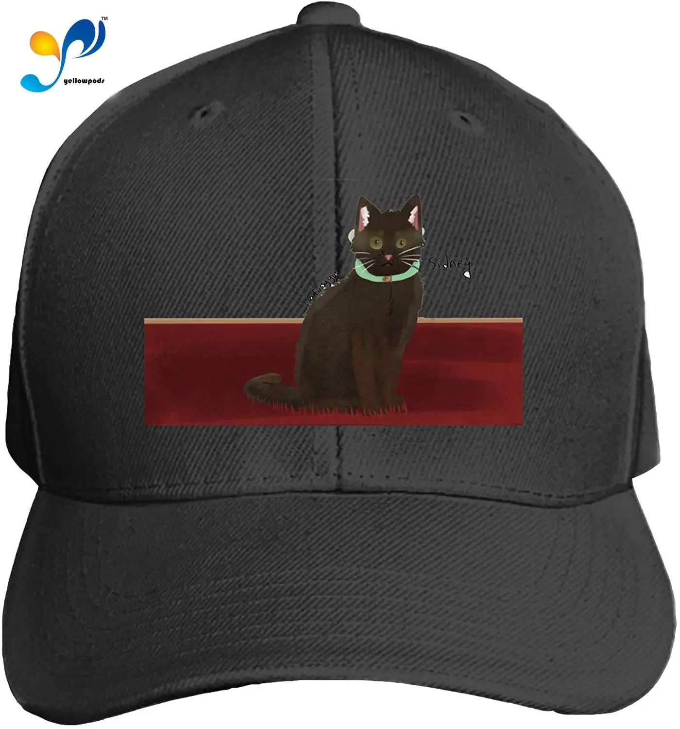 

Watercolor Cat Men's Structured Twill Cap Adjustable Peaked Sandwich Hat