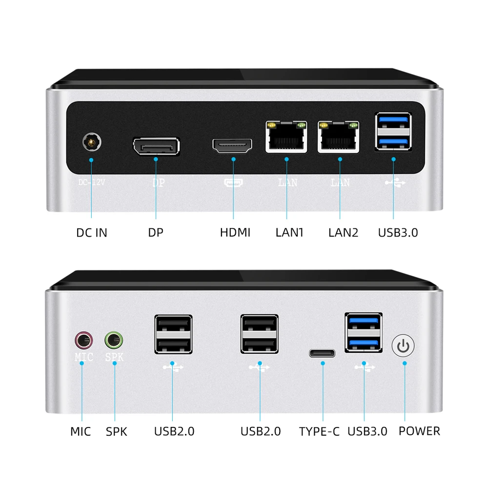 Мини-компьютер 8-го поколения игровой мини-ПК Core I3 7020U/I5 8250U/I7 8550U 32 Гб DDR4 M.2 NVME SSD Windows