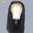 Парики из человеческих волос с волнистым кружевом спереди для черных женщин, парик из бразильских вьющихся коротких натуральных швейцарских волос Remy, предварительно выщипанные волосы