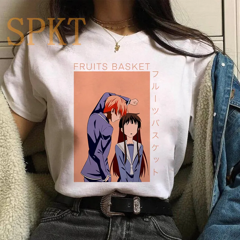 

Aesthetic retro Anime Fruits Basket t shirt women Pink Yuri Nakamura Angel Top Harajuku Oversized clothes Female/Man T-shirt