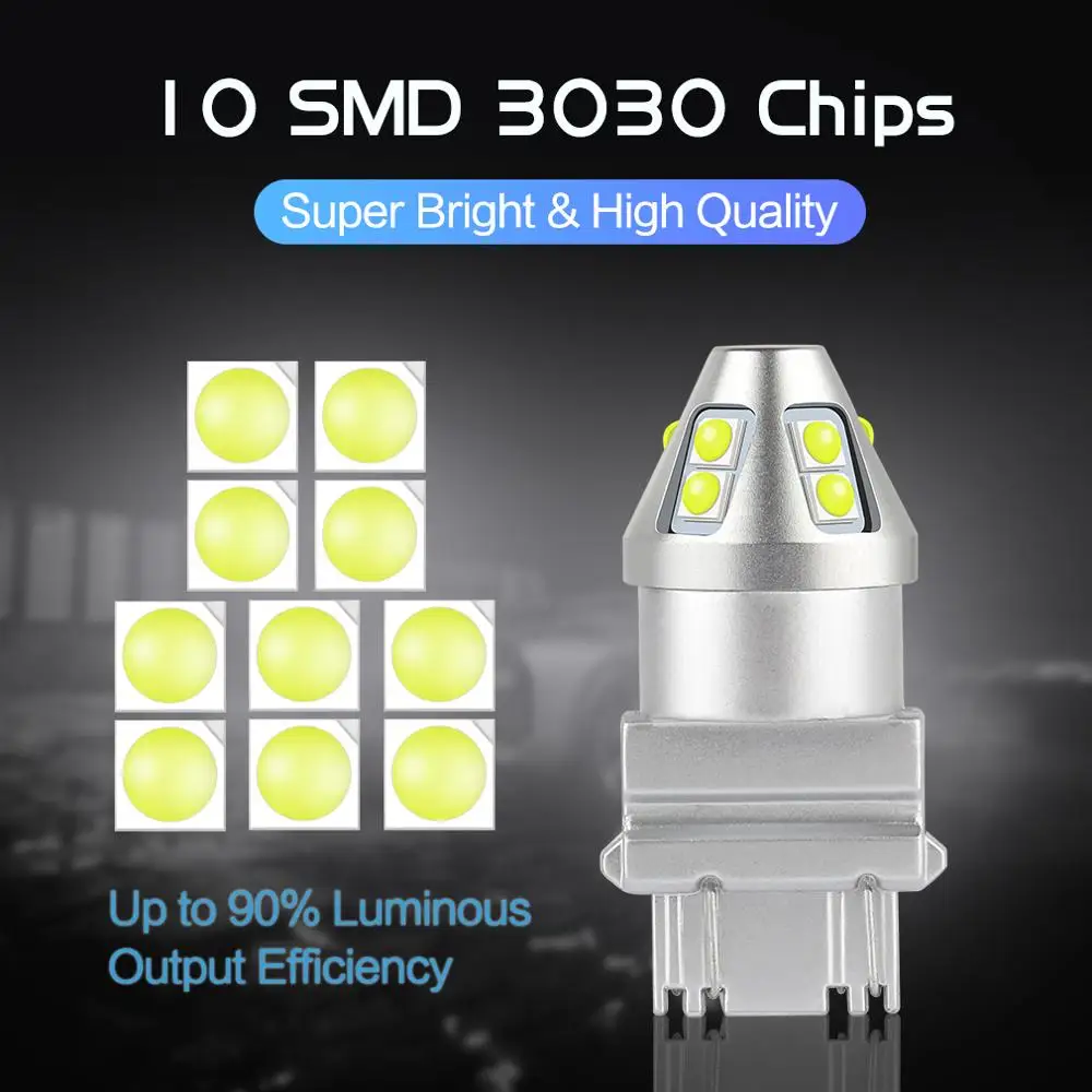 Светодиодная лампа T20 7440 W21W 1 шт. 7443 W21/5 Вт светильник поворотника T25 3157 P27W 10SMD 3030