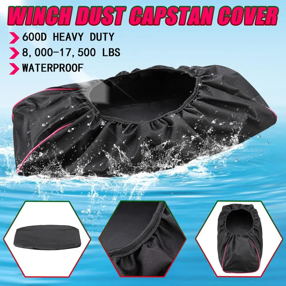 

600D 8,000-17,500 lbs Winch Dust Cover Soft Waterproof For Trailer ATV SUV Auto