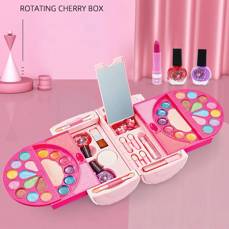 Simulation Children's Cosmetics Lipstick Eyeshadow Children Self-confidence Magic Toy Makeup Box Set Toys For Children