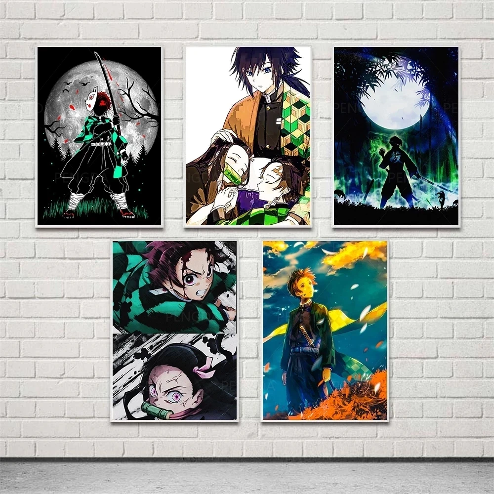 

HD Prints Japan Anime Home Decor Painting Kimetsu No Yaiba Poster Wall Artwork Canvas Modular No Frame Pictures For Living Room