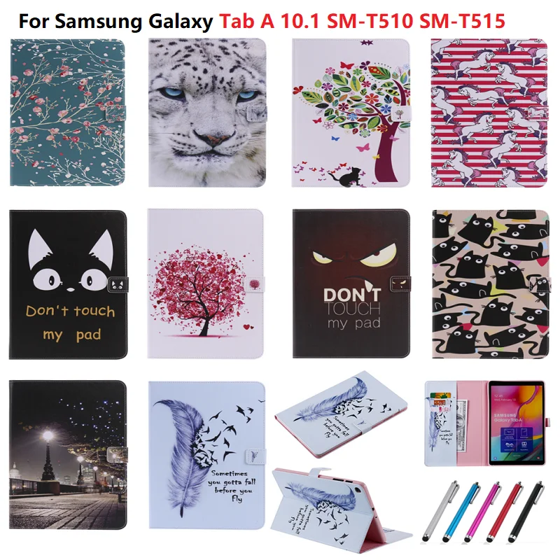 Стилус + чехол для Samsung Galaxy Tab A 10 1 2019 дюйма подставка 2019|Чехлы планшетов и