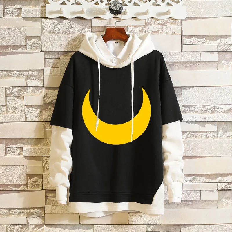 

Anime Hoodies Sailor Moon Cosplay Hoodie Tsukino Usagi Sweatshirts Black Cat Luna Hooded Sweater Unisex Spring and Autumn Tops