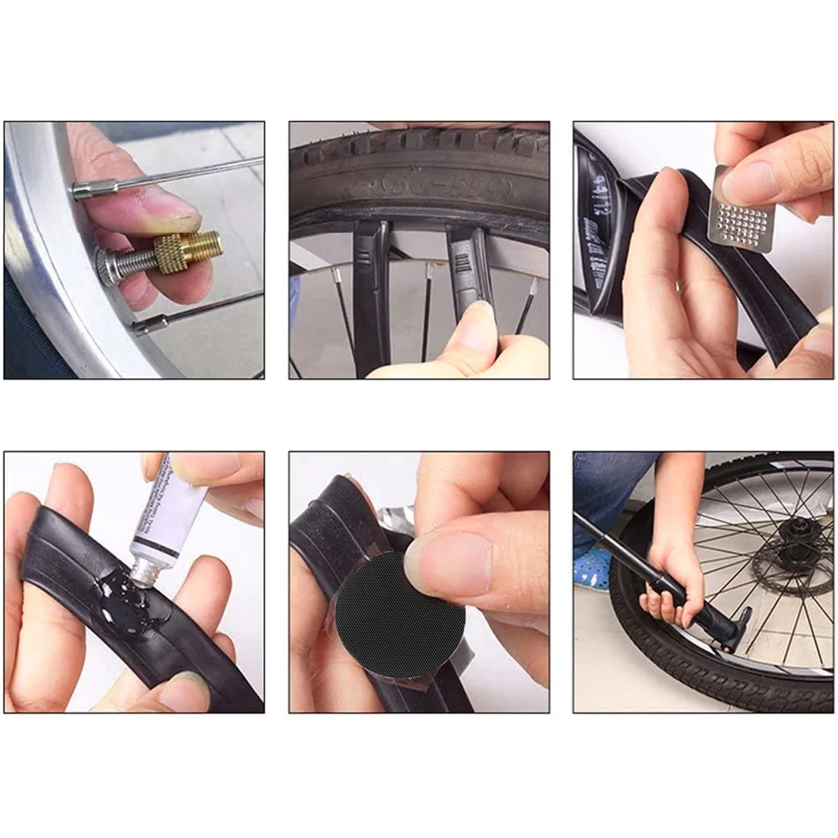 

Bicycle Repair Tools Kit Bike Accessories Multi Tool Set With Pump Tire Patch Portable Mountain Road Auto Tool Set Repair Tools