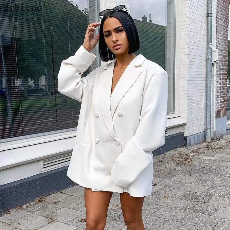 Женский двубортный Блейзер Rebicoo с металлическими пуговицами | Женская одежда