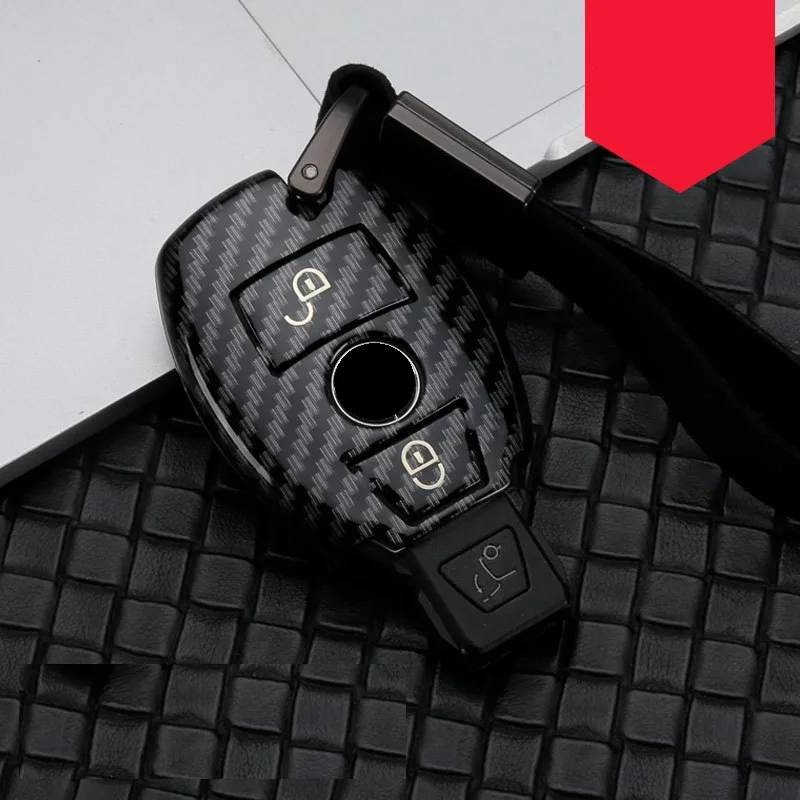Глянцевый чехол для автомобильного ключа из углеродного волокна ABS Mercedes benz A B R G