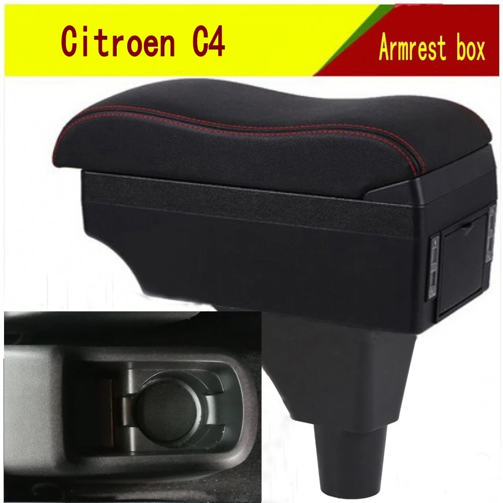 

Подлокотник для Citroen C3 C4, центральная консоль, контейнер для хранения, подстаканник, аксессуары, USB-зарядка