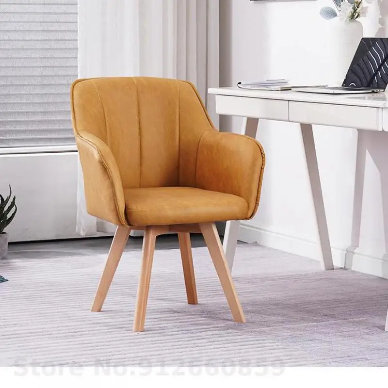 Компьютерное кресло из ткани одноразовый вращающийся стул твердой древесины в