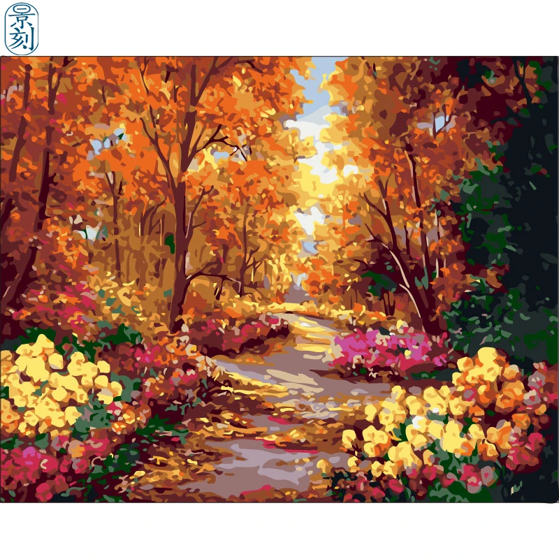 Цвет дерева. 40x50 см, живопись по номерам, сделай сам, настенное искусство, украшение гостиной, пейзаж, фигура, животное, цветок, мультфильм - Цвет: FE173