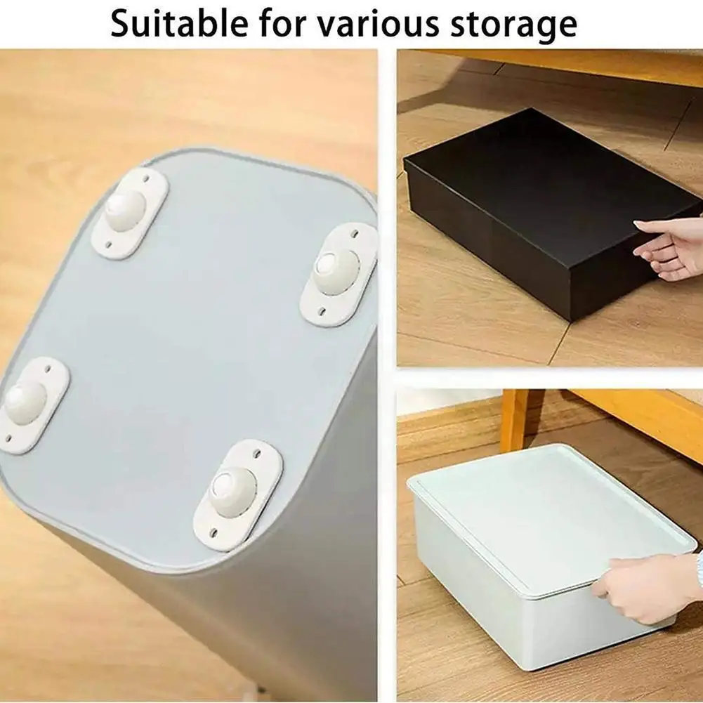 

2021 New 4 Pcs/set 360º Rotating Wheels Mini Swivel Casters Universal Various Storage Boxes For Furniture Wheels Hot Wheels Z6C8