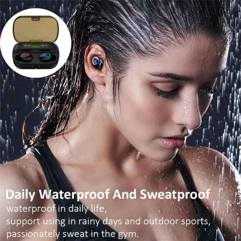 

TWS Q82 Wireless Bluetooth 5.0 Earphones TWS Handfree Music Stereo Headsets Earbud Earphone LED Display With MIC Charging Case