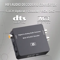 ayino 24bit 192k dac 5 1ch hifi digital to analog audio decoder converter dts ac3 pcm optical fiber coaxial to rca 3 5mm 2ch